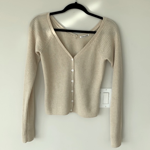 Reformation Faro Deep V Cardi Sz M 